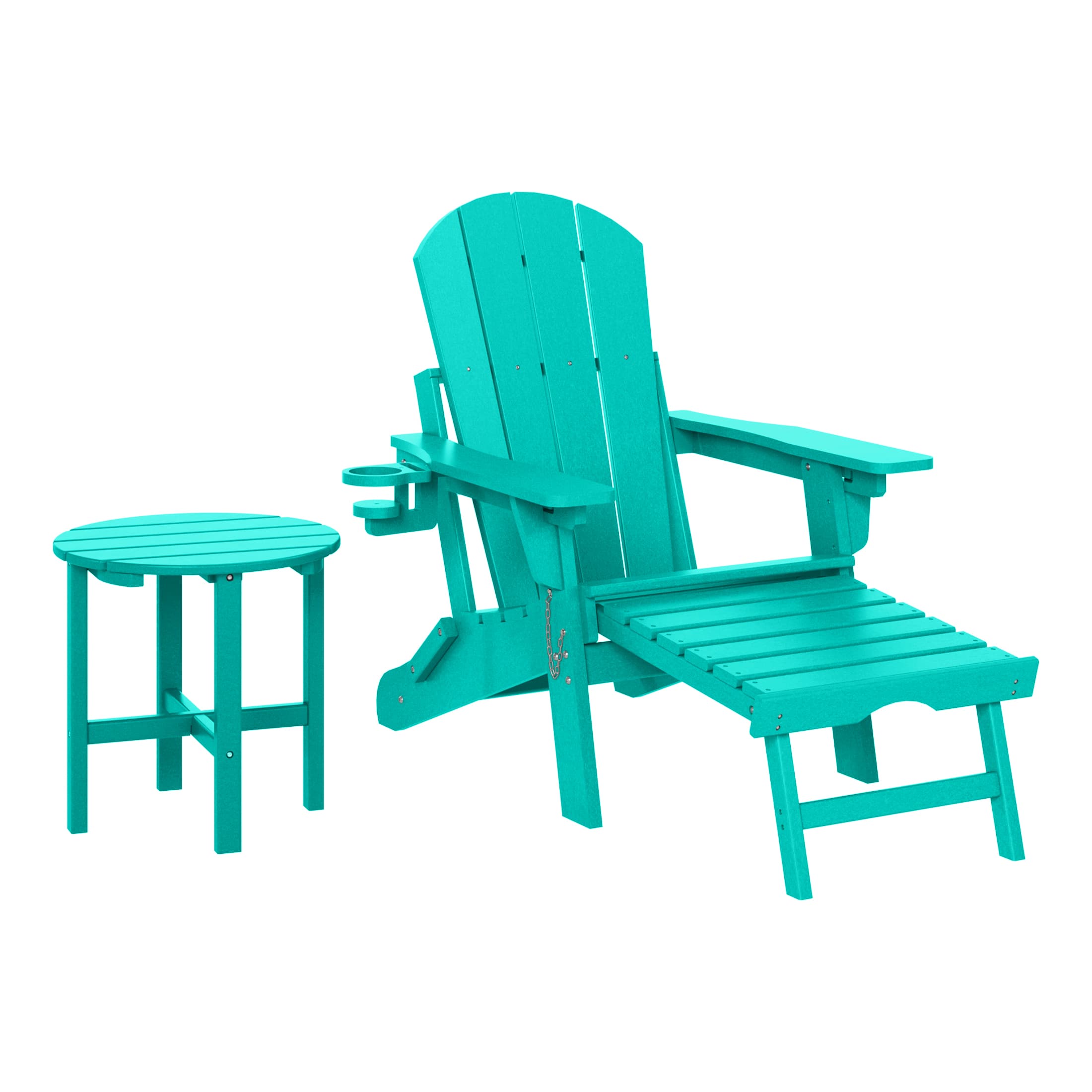 WestinTrends - Malibu 2-Piece Outdoor Folding Adjustable Adirondack Chair with Cup Holder & Side Table - Turquoise price history on PriceWatchPro