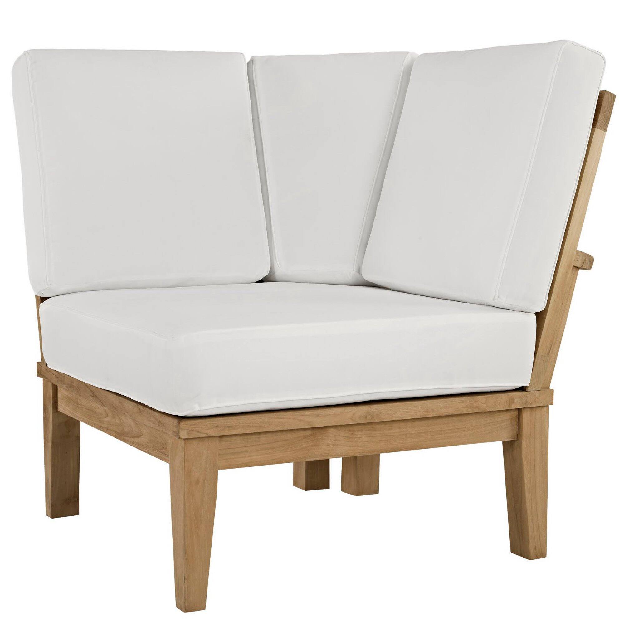 Back. Modway - Marina Outdoor Patio Teak Corner Sofa by Modway - Natural White.