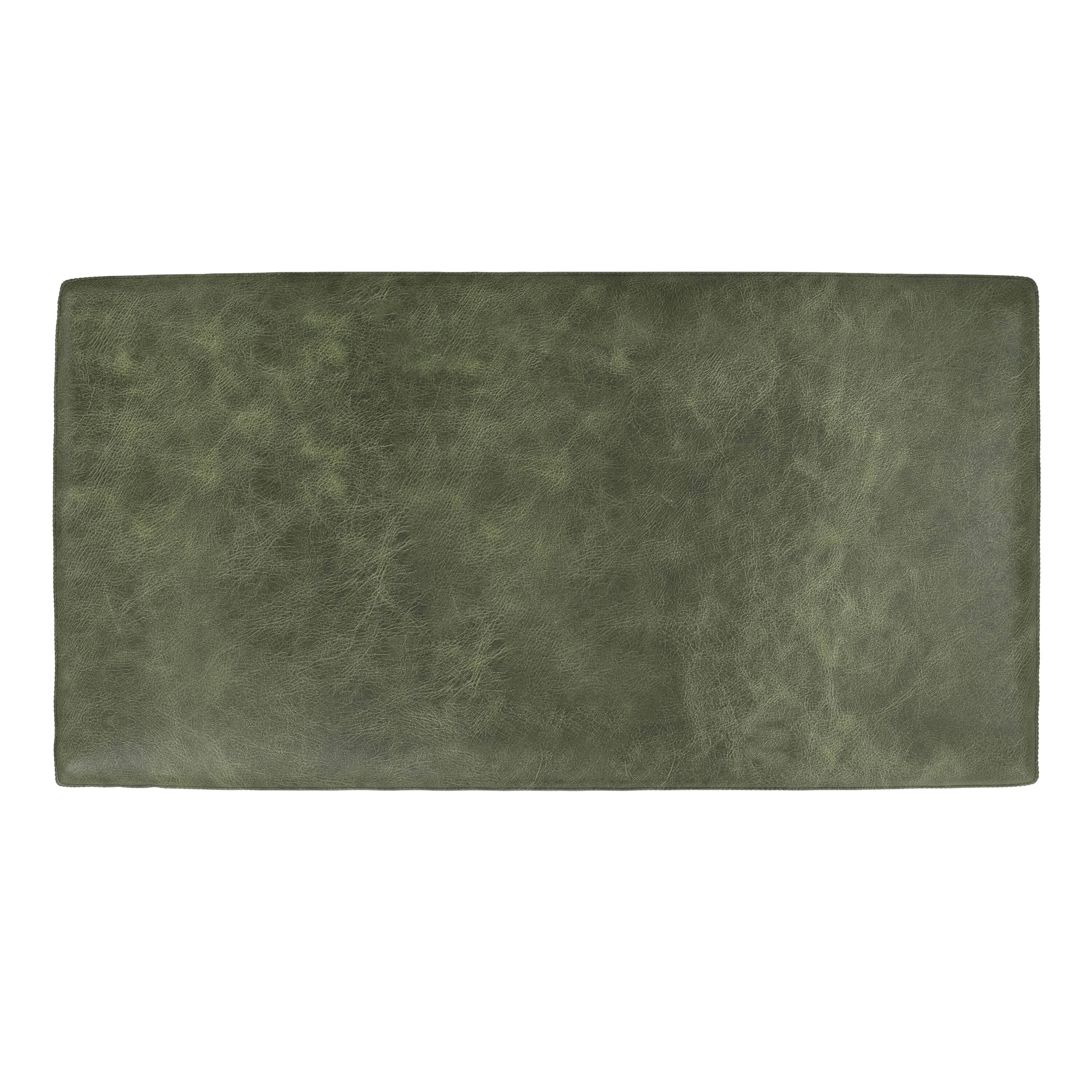 Back. Simpli Home - Morrison 49 inch Wide Mid-Century Modern Table Ottoman in Moss Green Genuine Leather - Moss Green.