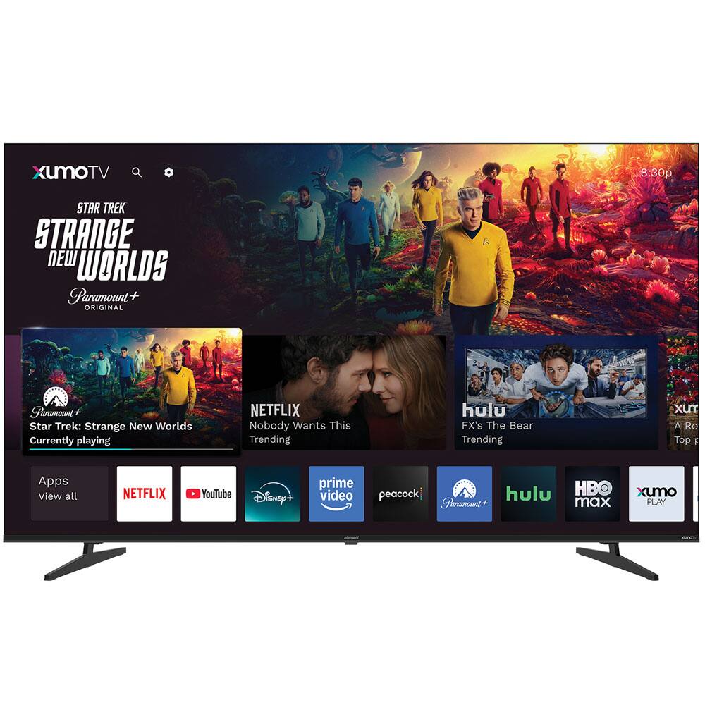 XUMO TV  
8:30p  
STAR TREK: STRANGE NEW WORLDS  
Paramount+ ORIGINAL  
Star Trek: Strange New Worlds  
Currently playing  

NETFLIX  
Nobody Wants This  
Trending  

hulu  
FX's The Bear  
Trending  

Apps  
View all  
NETFLIX  
YouTube  
Disney+  
prime video  
peacock  
hulu  
HBO max  
Paramount+  
XUMO PLAY