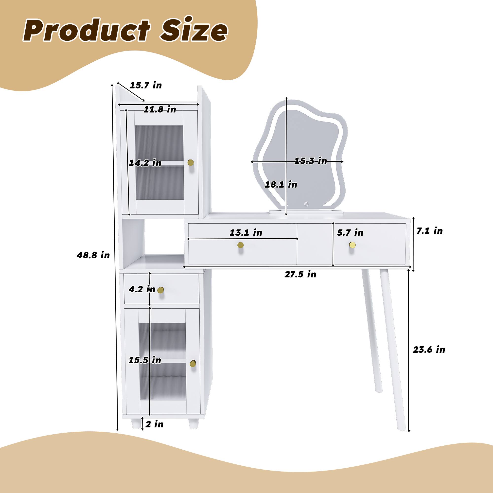 Product Size

- 15.7 in
- 11.8 in
- 14.2 in
- 15.3 in
- 18.1 in
- 13.1 in
- 5.7 in
- 7.1 in
- 48.8 in
- 4.2 in
- 27.5 in
- 15.5 in
- 23.6 in
- 2 in