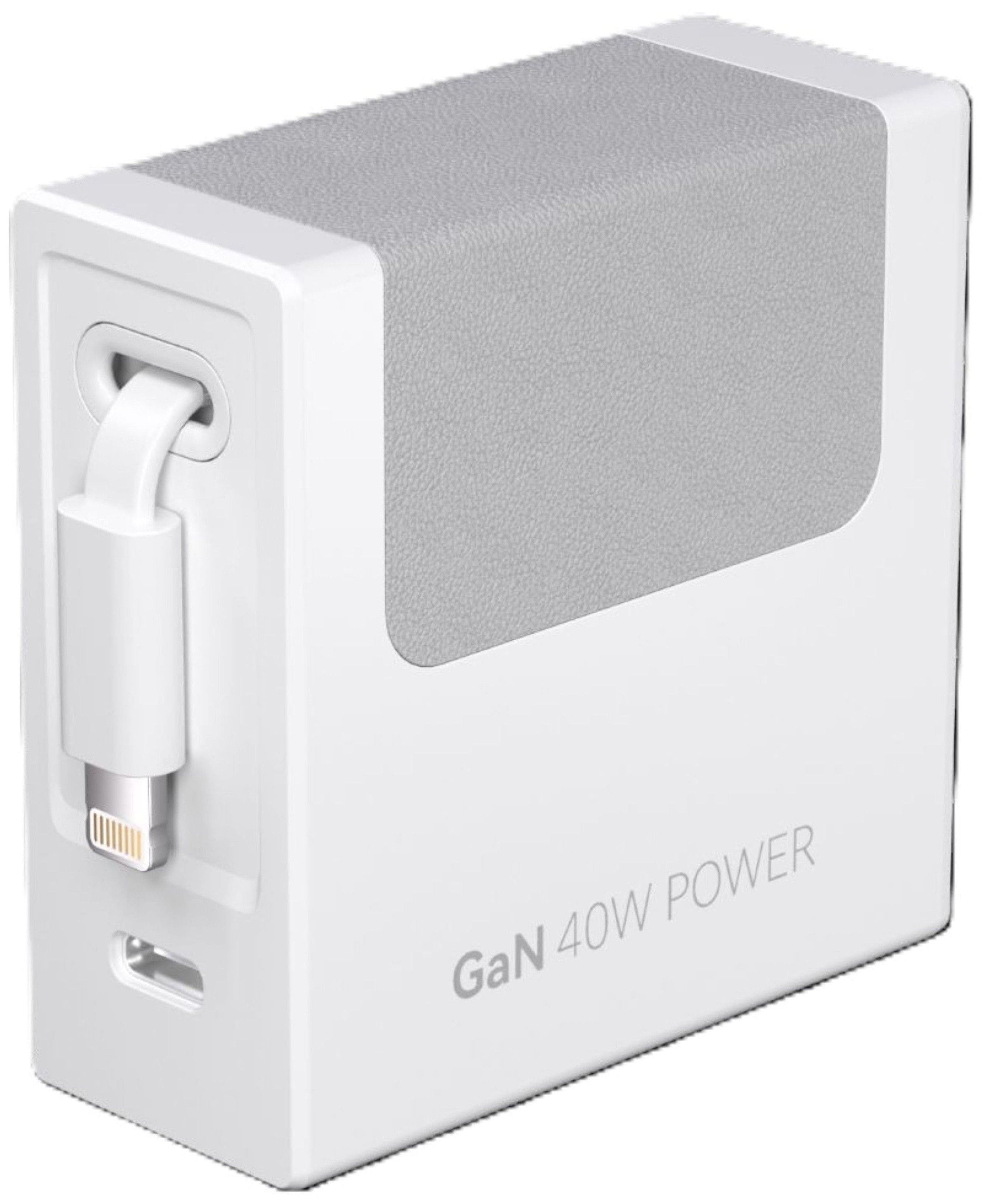 Gitryin - Lighting Retractable Charger, 40w, 31.5-inch flat cable, White - White