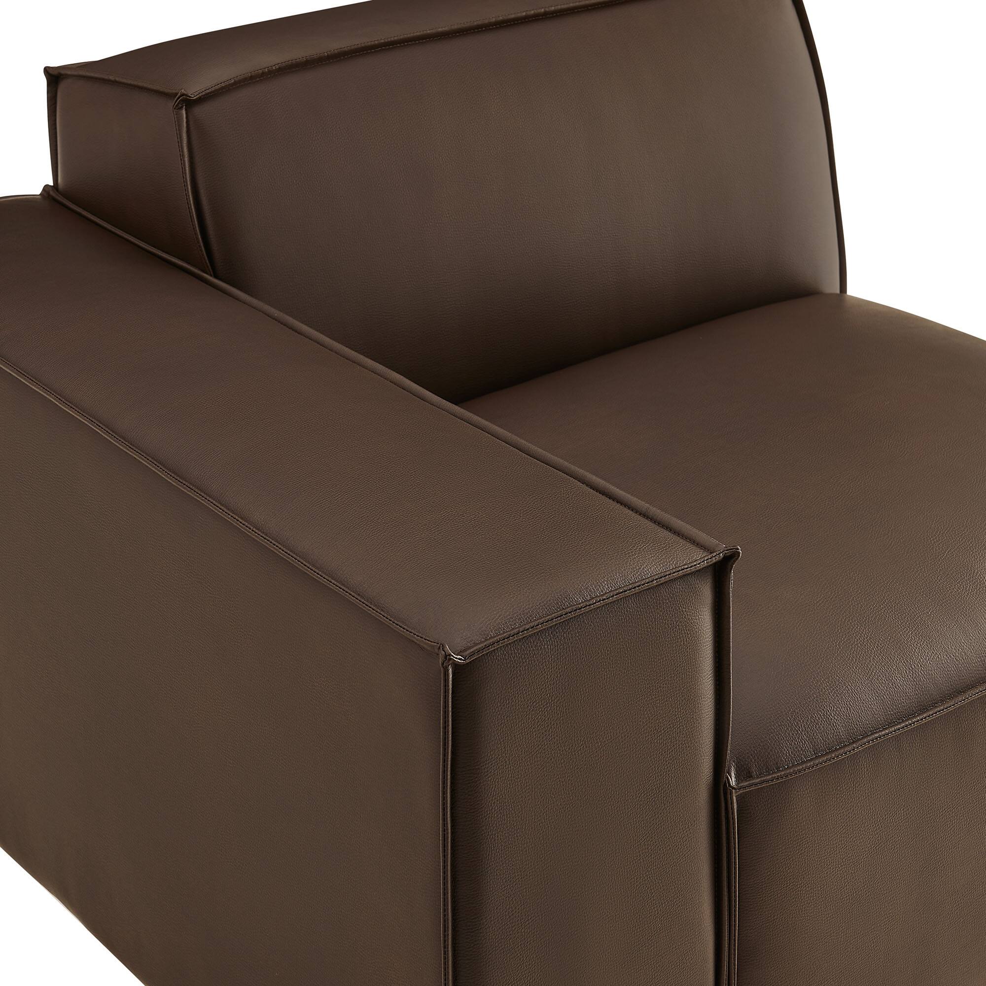 Alt View 6. Modway - Restore Vegan Leather Left-Facing Modular Lounge Chair by Modway - Espresso.