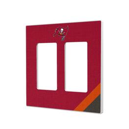 Keyscaper - Tampa Bay Buccaneers Diagonal Stripe Double Rocker Light Switch Plate - Multicolor
