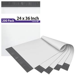 Fosmon - 24" x 36", Large Self-Seal Tear-Proof Polyethylene Mailers - 200 Pack - Silver