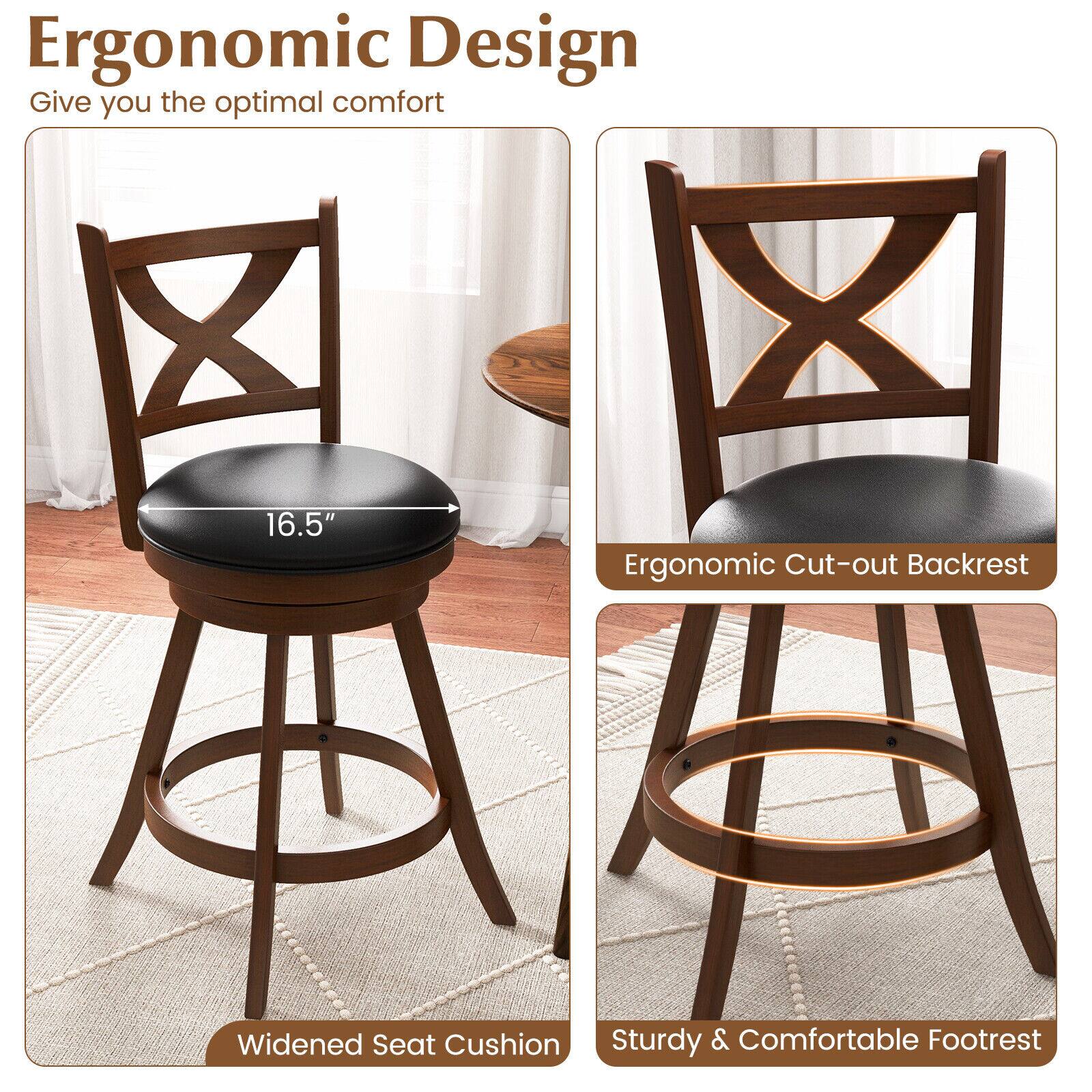 Ergonomic Design, Give you the optimal comfort, 16.5", Ergonomic Cut-out Backrest, Widened Seat Cushion, Sturdy & Comfortable Footrest