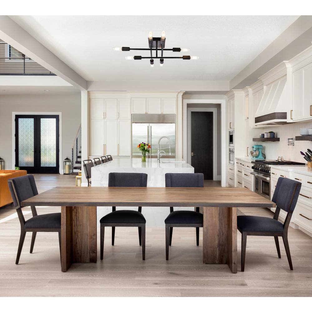 Angle. Living District - Script 8 lights black flush mount - Black.