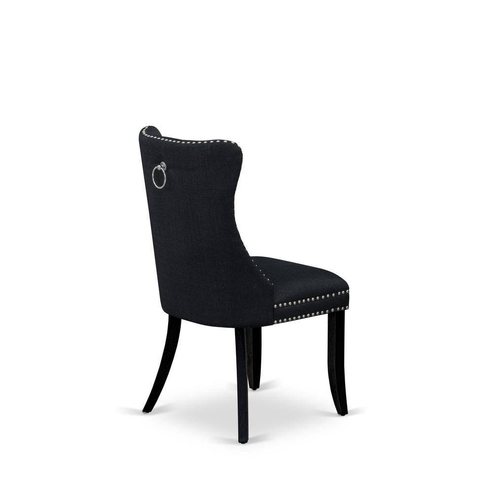 Back. East West Furniture - Parson Kitchen Chairs - Black.