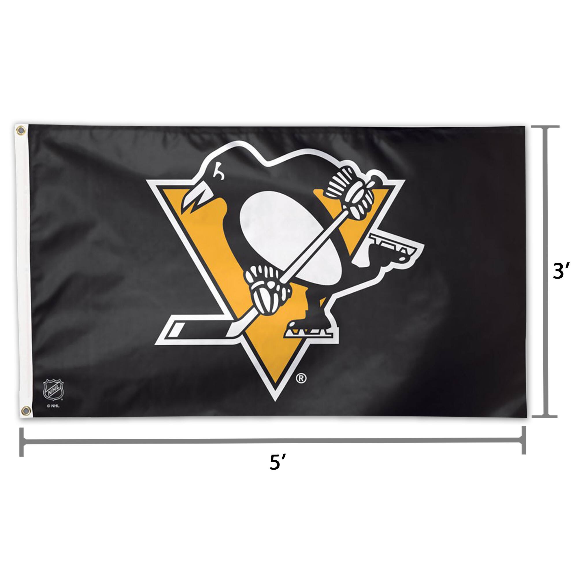 Alt View 1. WinCraft - Pittsburgh Penguins 3' x 5' Deluxe Flag - Multicolor.