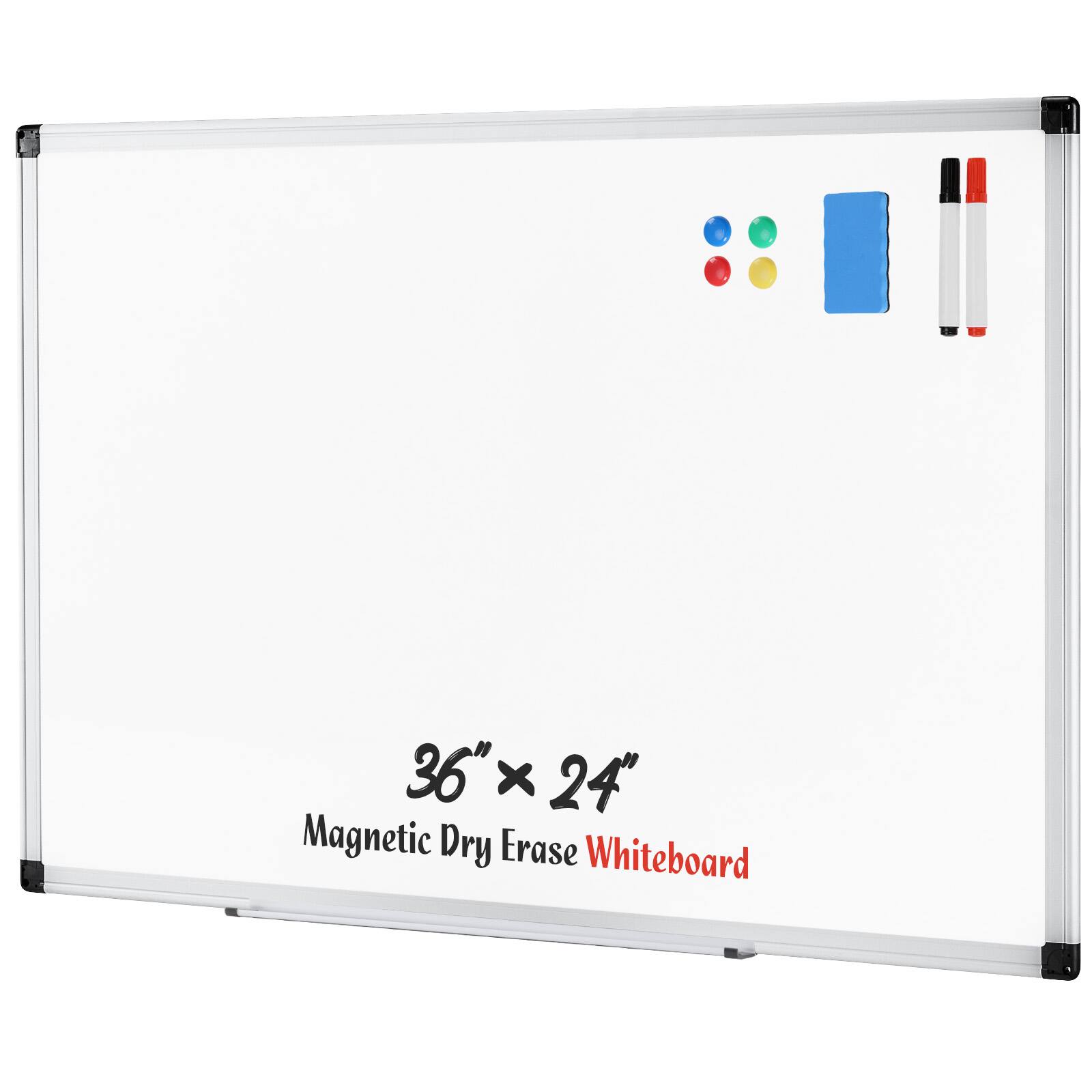 Aukfa - Magnetic Dry Erase Board, 36 X 24 Inches White Board for Home Office School,Sliver Reinforced Aluminum Frame