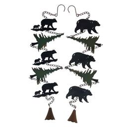 Things2Die4 - Set of 2 Rain Chains with Bears and Trees, 52-Inch, Decorative Downspout - Green