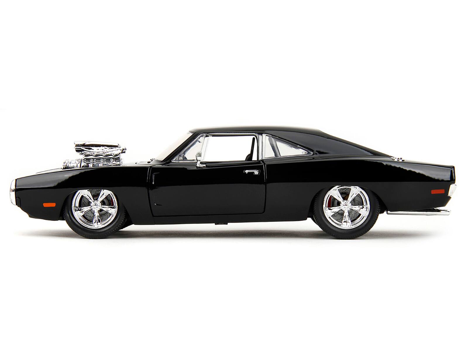 Back. Jada - 1970 Dodge Charger Black with Race Interior "Fast & Furious" Movie 1/24 Diecast Model Car by Jada - Black.