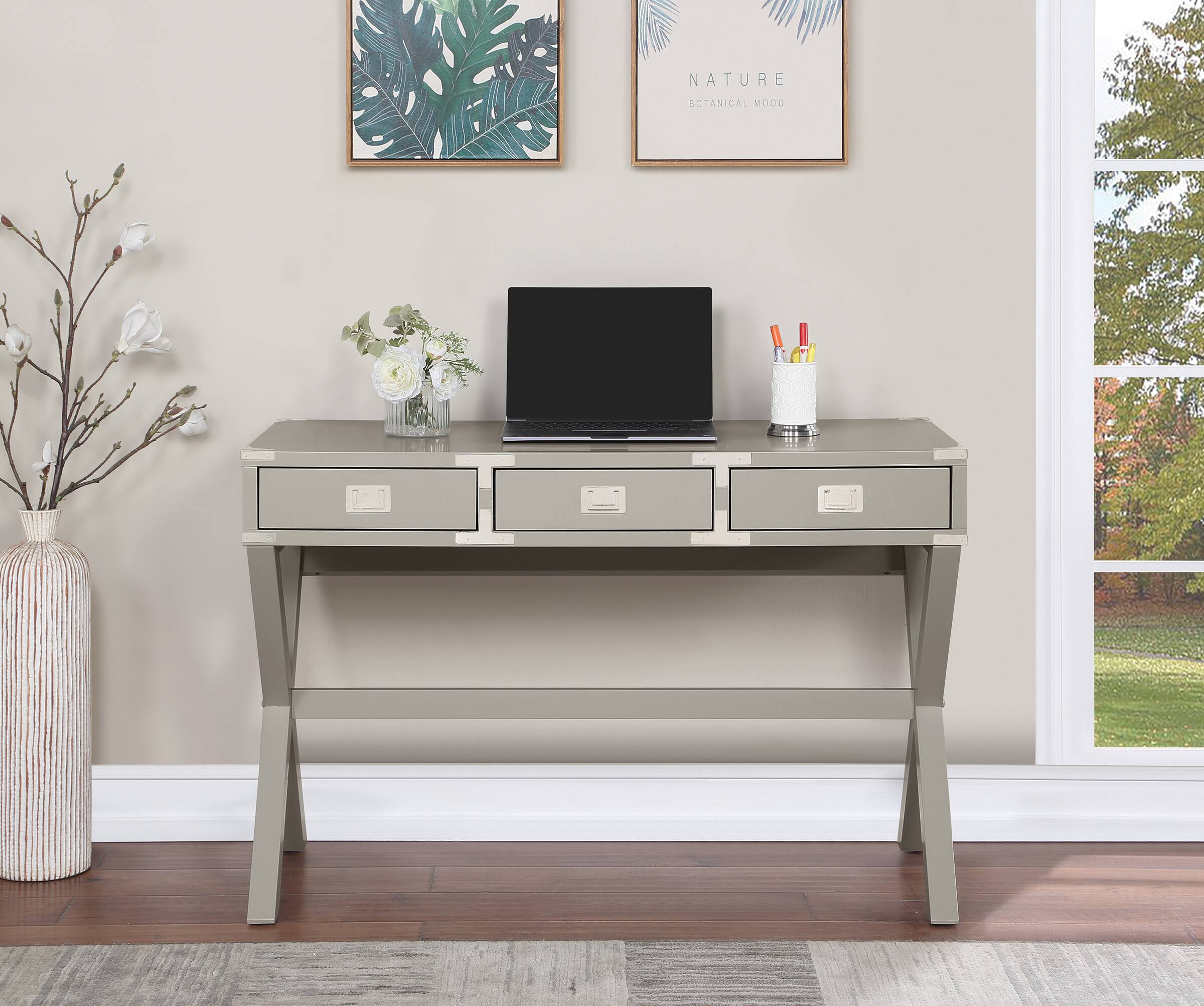 Alt View 14. OSP Home Furnishings - Wellington 46" Desk with Power - Grey.