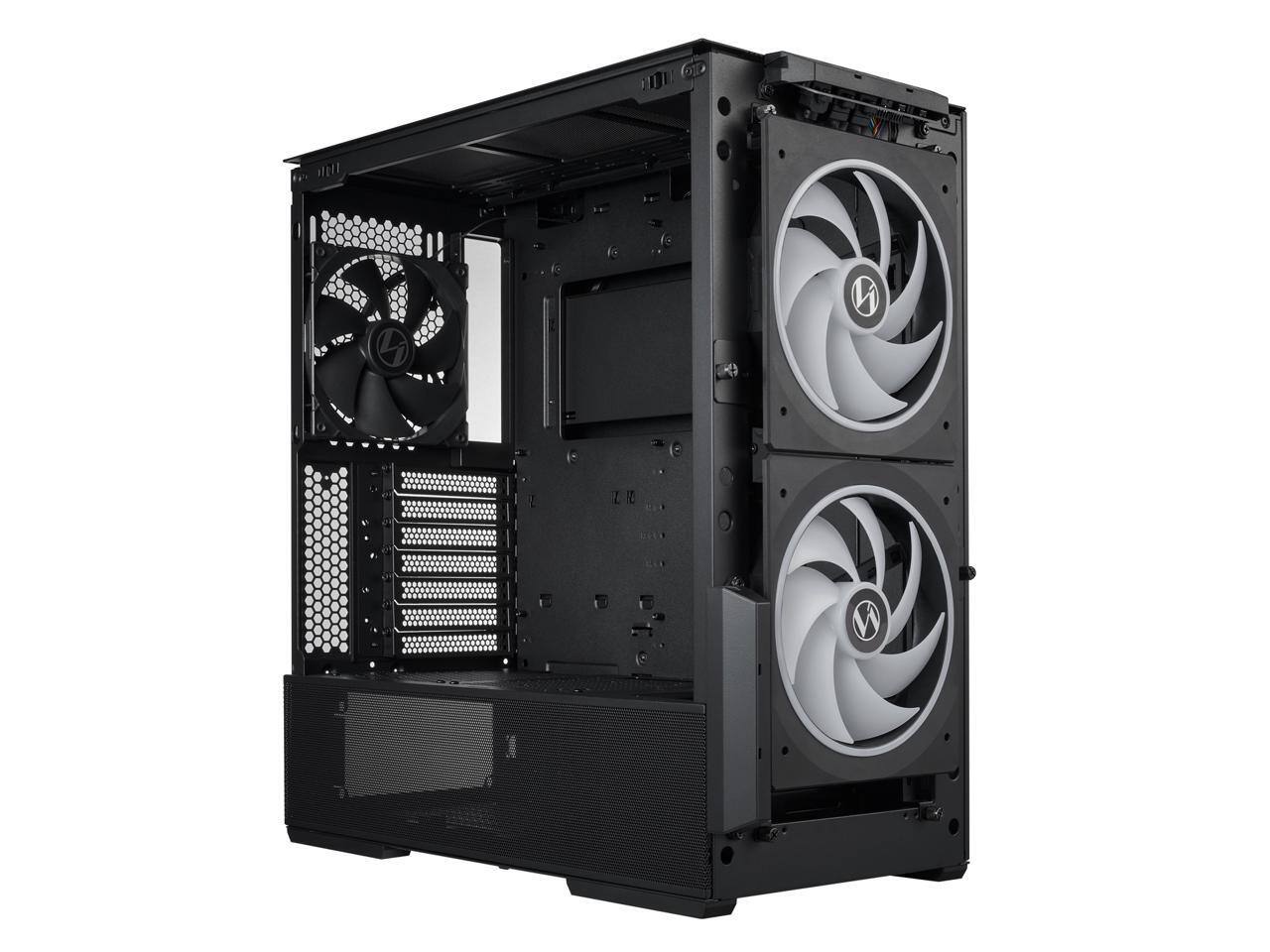 Alt View 6. Lian Li - LIAN LI LANCOOL 216RX Black Steel Tempered Glass ATX Mid Tower with 2x 16cm ARGB Fans - Black.