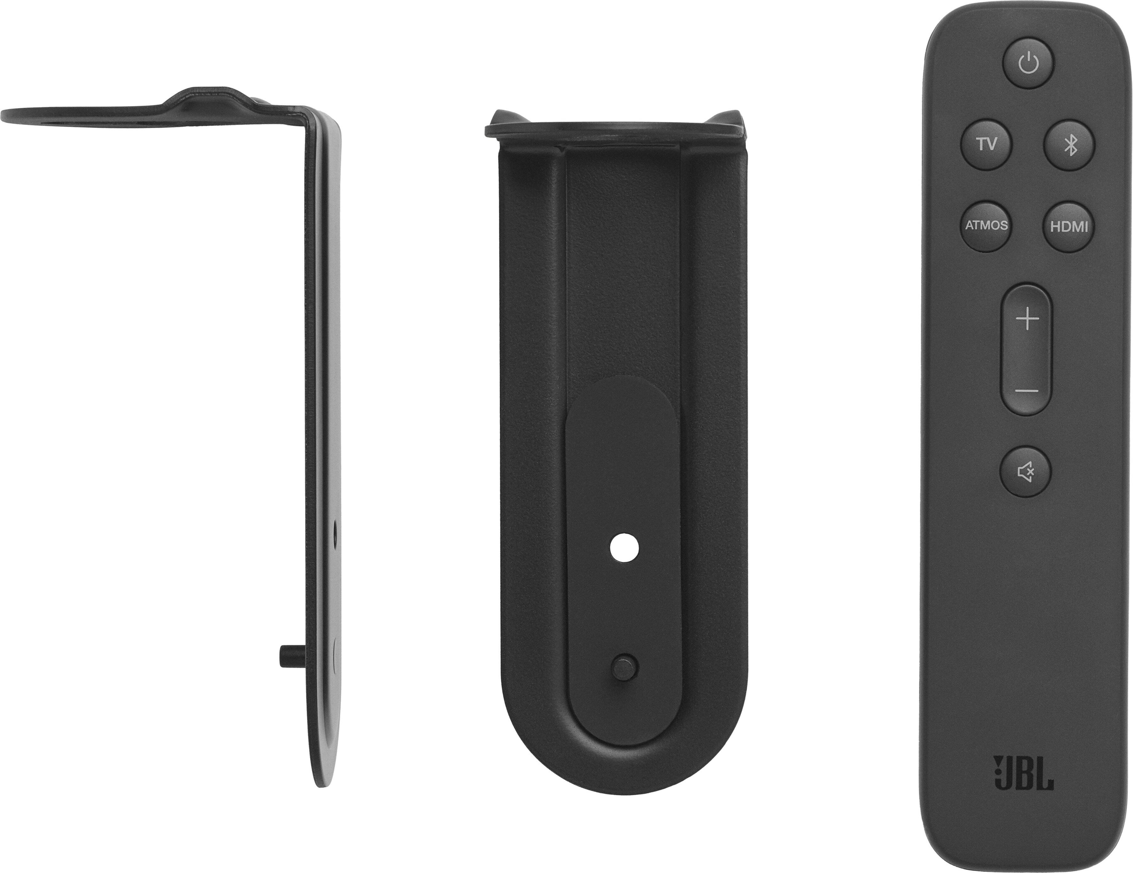 The image shows a remote control and its various parts, including a black case, a black plastic piece, and a black plastic piece with a button. The remote control also has a black plastic piece with a button and a black plastic piece. The image is white, which highlights the different components of the remote control.