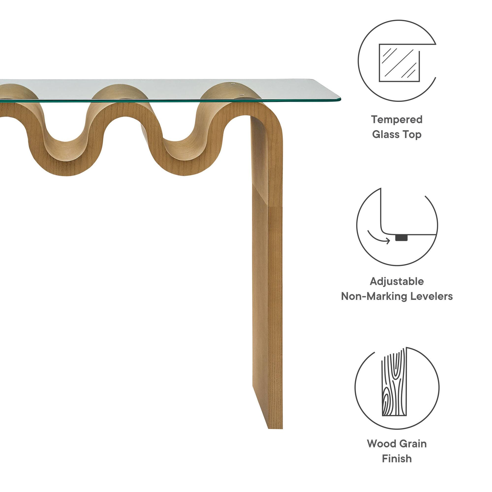 Tempered Glass Top  
Adjustable Non-Marking Levelers  
Wood Grain Finish