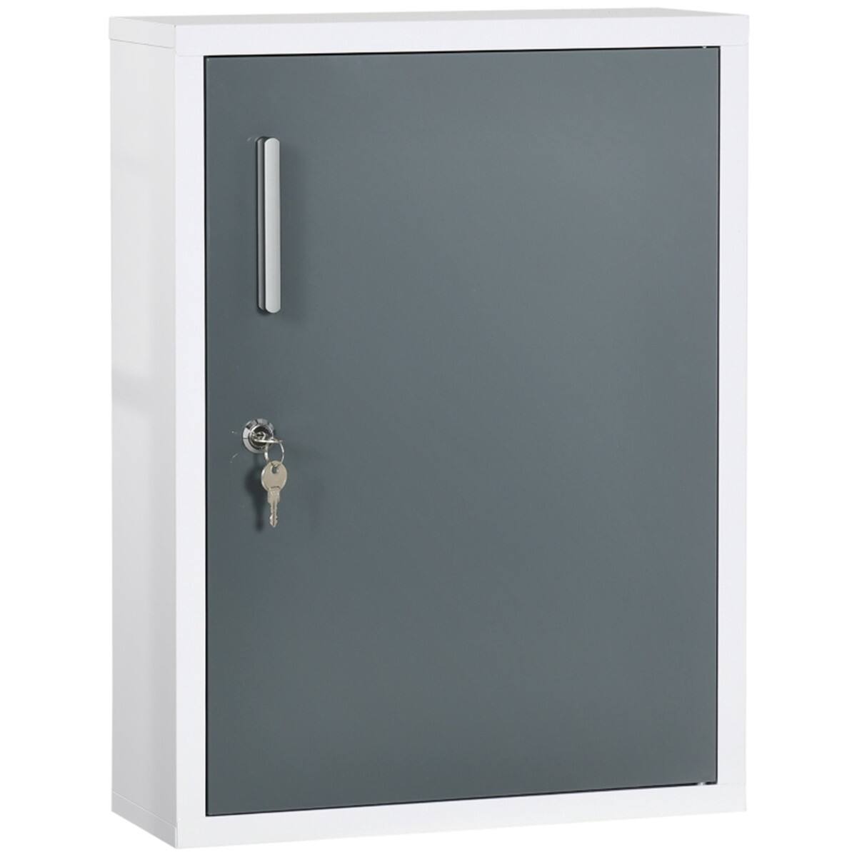 Front. SlickBlue - Wall Mounted Cabinet with Single/Double Doors for Bathroom or Kitchen - White, Grey.