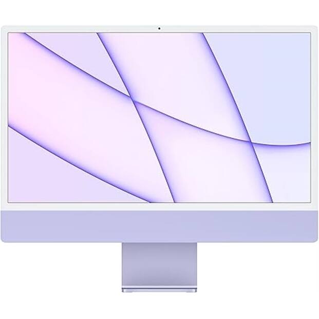 Front. Apple - 2021 iMac M1 chip 8-core CPU (24 inch, 16GB RAM, 2TB) - Purple.