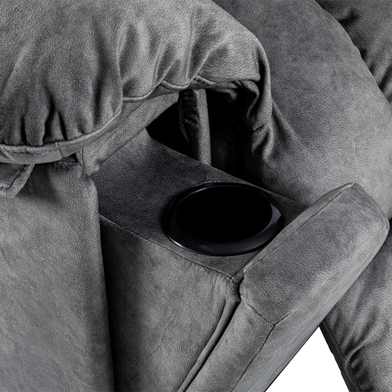 Alt View 3. APRILSOUL - Swivel and Rocking Recliner Chair Massage Heating Bonded Leather Sofa - Gray.