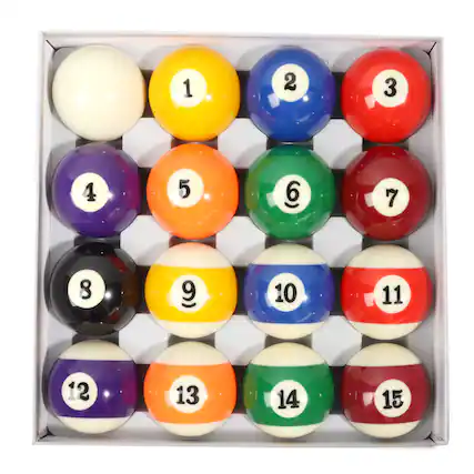 Front. GSE Games & Sports Expert - 2 1/4-Inch Art Number Professional Regulation Size Billiards Pool Balls Set, Standard 16 Pool Balls - Standard Style.