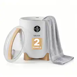 VEVOR - Towel Warmers for Bathroom 12L Heated Towel Bucket with LED Display,Rapid Heating,4 Adjustable Timer for 15/30/45/60 Min - White