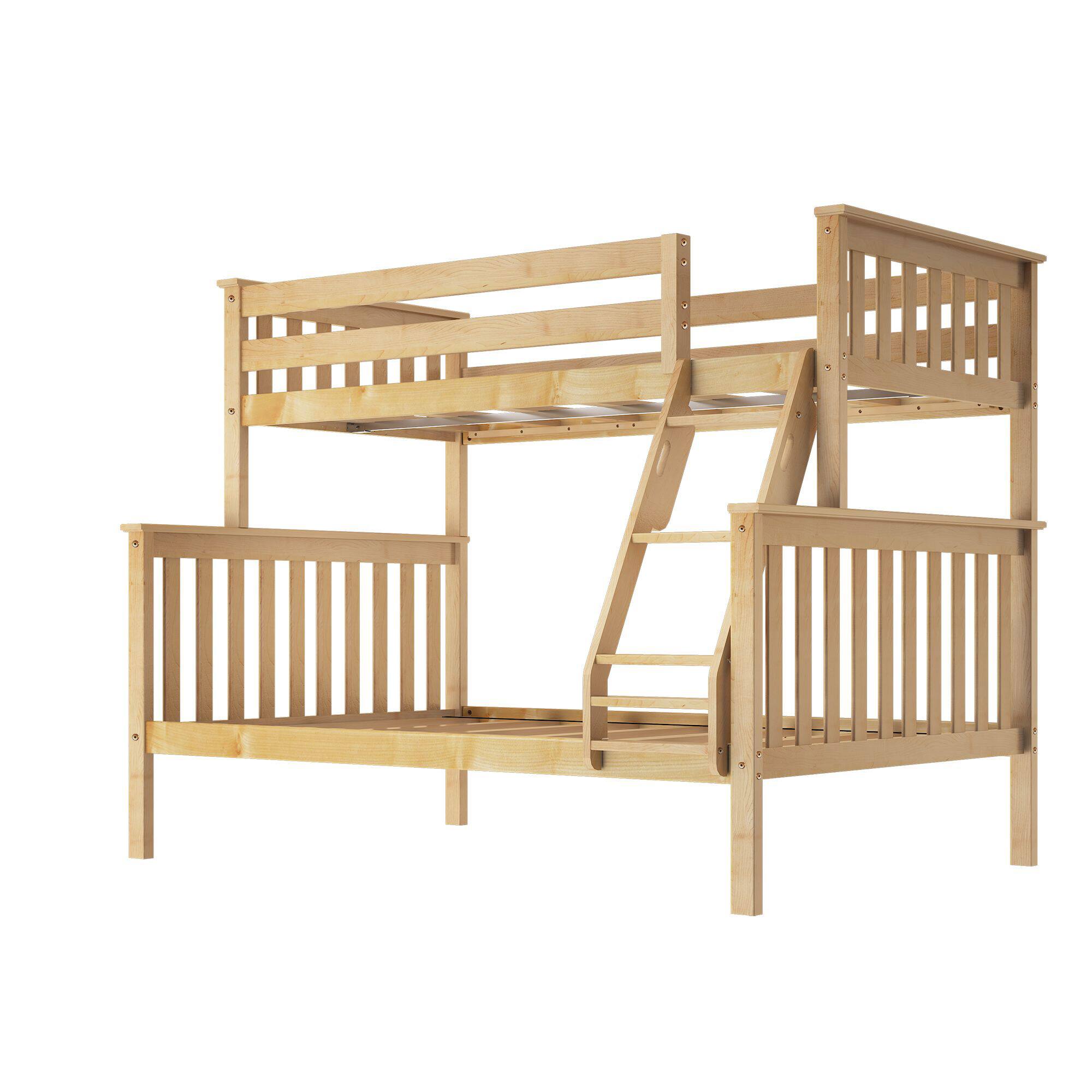 Alt View 2. Plank+Beam - Classic Twin over Full Bunk Bed, Natural - Natural.