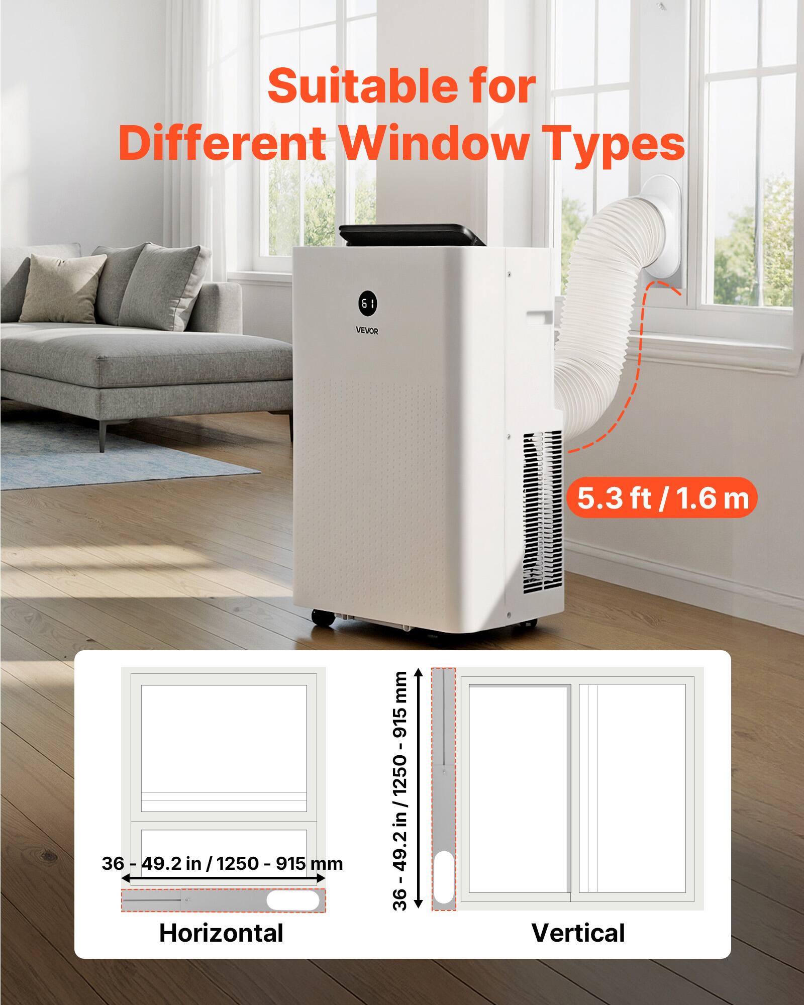 Suitable for Different Window Types

6
VEVOR

36-49.2 in/1250 - 915 mm Horizontal

5.3 ft/1.6m Vertical