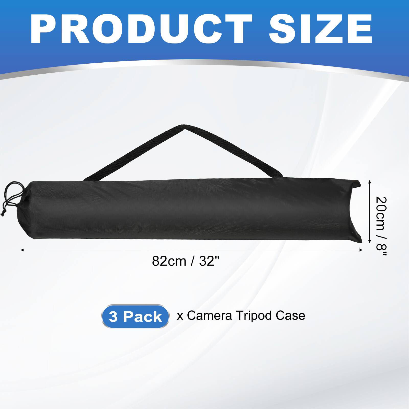 PRODUCT SIZE

82cm / 32" x 20cm / 8"

3 Pack x Camera Tripod Case