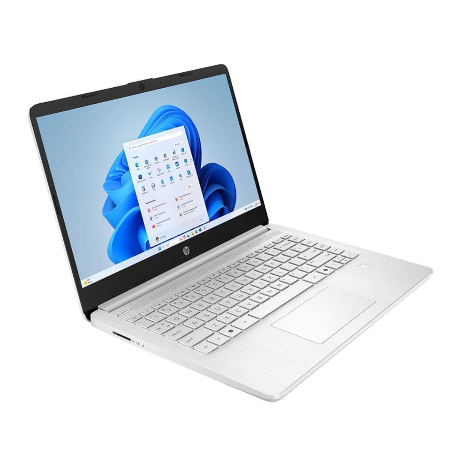 Alt View 2. HP - 14-dq3500nr 14" Intel Celeron N4500 1.10 GHz 4 GB DDR4 64 GB eMMC Intel UHD Graphics Windows 11 Home Laptop - Natural Silver.