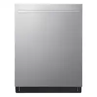 LG - 24" Top Control Smart Built-In Tub Dishwasher with 3rd Rack, QuadWash Pro, and 46dB - Stainless Steel - Front_Zoom