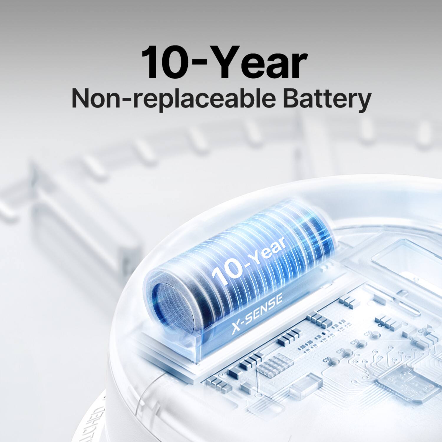 10-Year Non-replaceable Battery  
10-Year X-SENSE ZIEFODEI  
LCHED