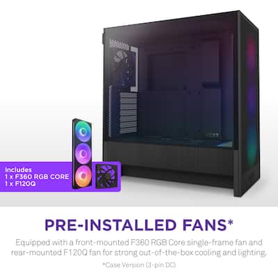 NZXT H5 Flow RGB 2024 Compact ATX Mid Tower Airflow PC Case Black NZXT H5 Flow RGB 2024 Compact ATX Mid Tower Airflow PC Case Black