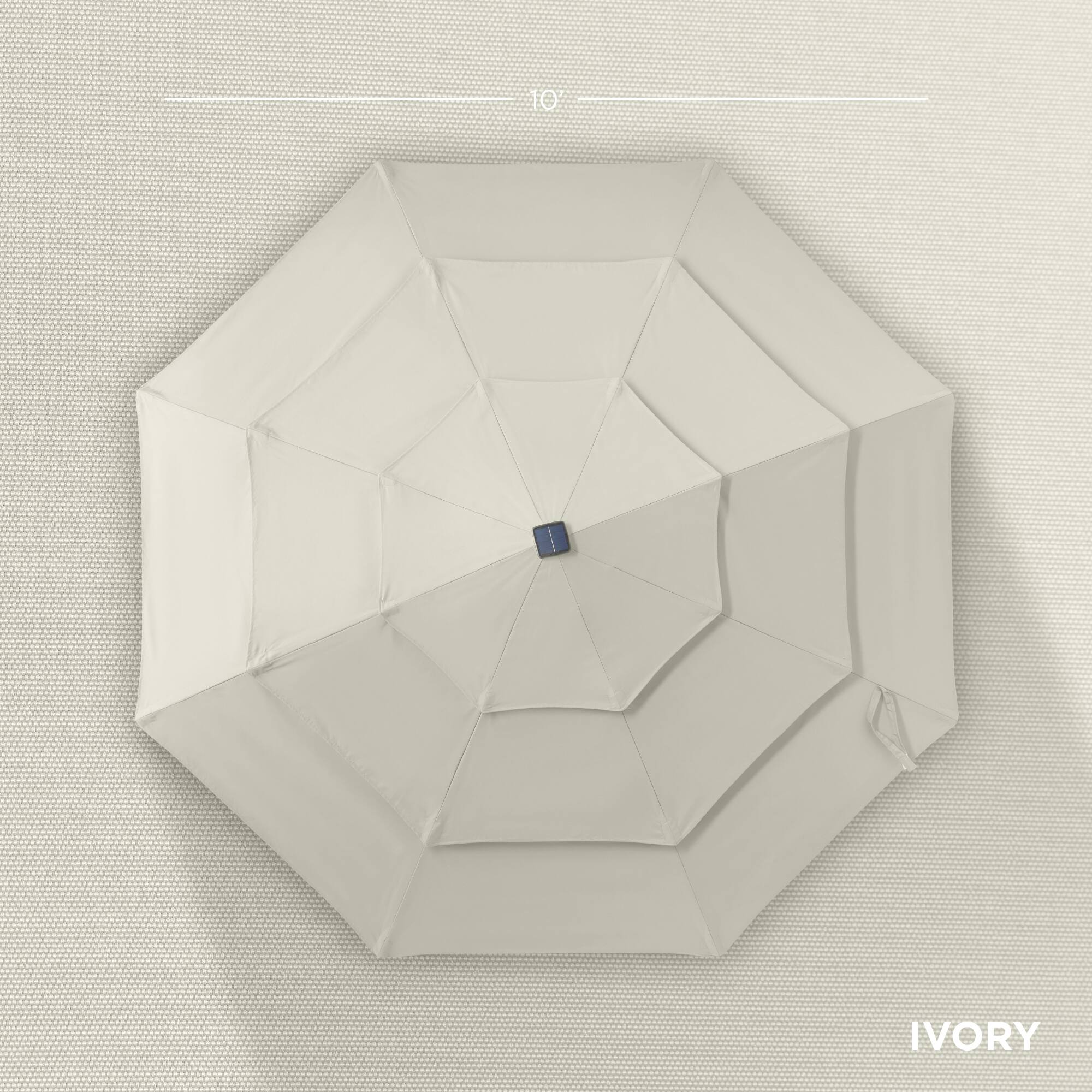 Alt View 5. Best Choice Products - Best Choice Products 10ft 3-Tier Solar Patio Umbrella w/ 24 LED Lights, Tilt Adjustment, Easy Crank - Ivory - Ivory.