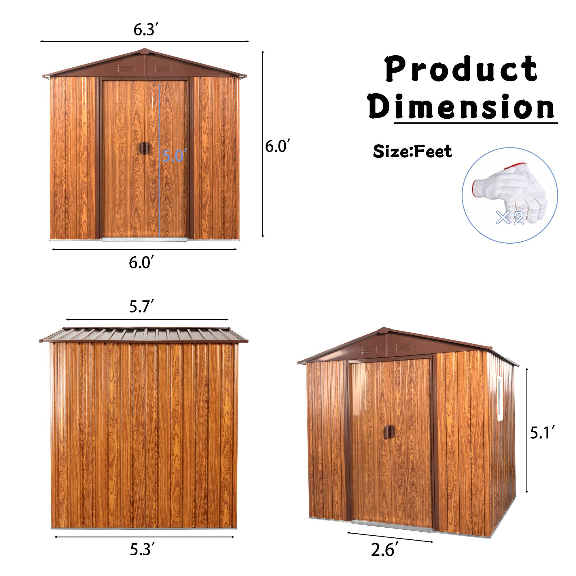 6.3' 5.0' 6.0'  
Product Dimension  
Size: Feet  
X2  
2  
6.0' 5.7' 5.1' 5.3' 2.6'