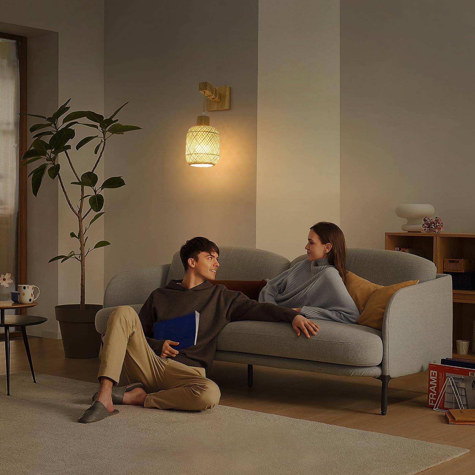 Alt View 1. HM 1810 - Boho Operated Wall Sconce With Remote Lantern Sconces Set Of Two Colors Dimmable Rechargeable Wireless Ligh - Default.