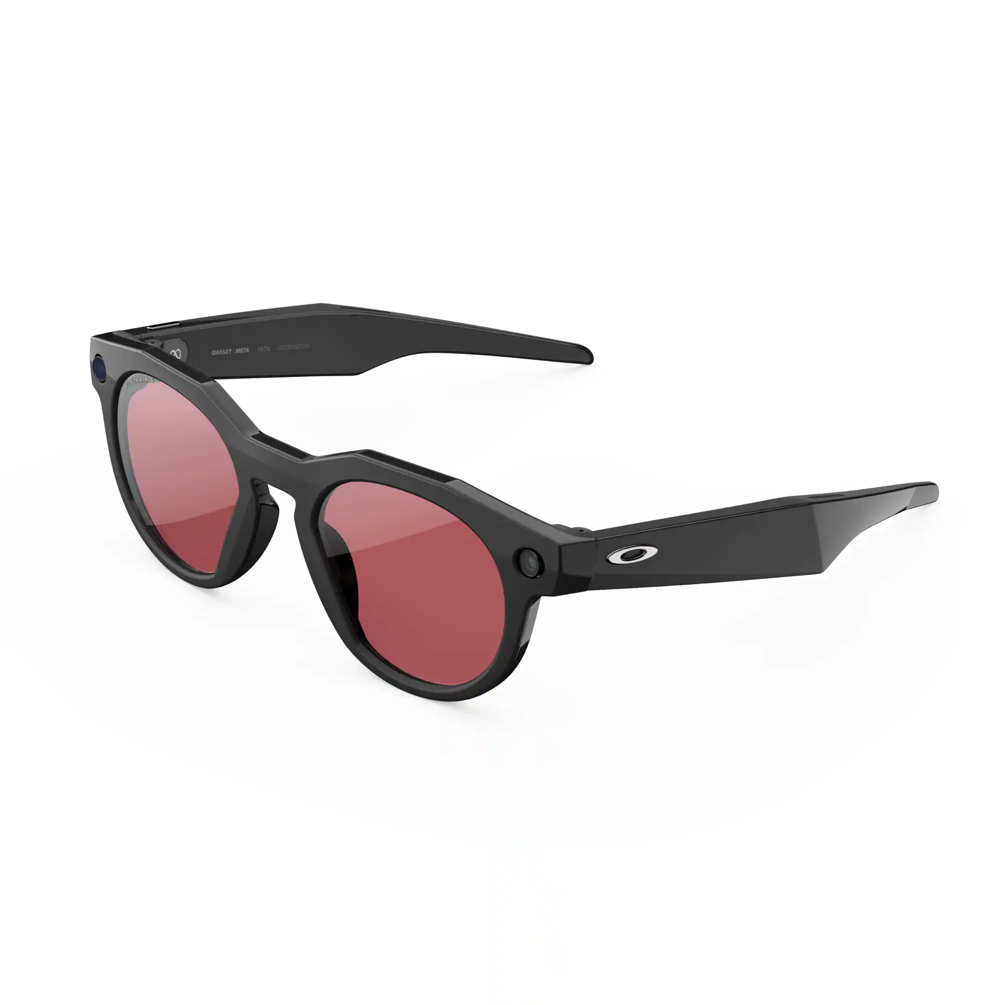 Front. Oakley Meta - HSTN glasses with Meta AI, Audio, Photo, Video Compatibility - Prizm™ Dark Golf Lenses - Black.