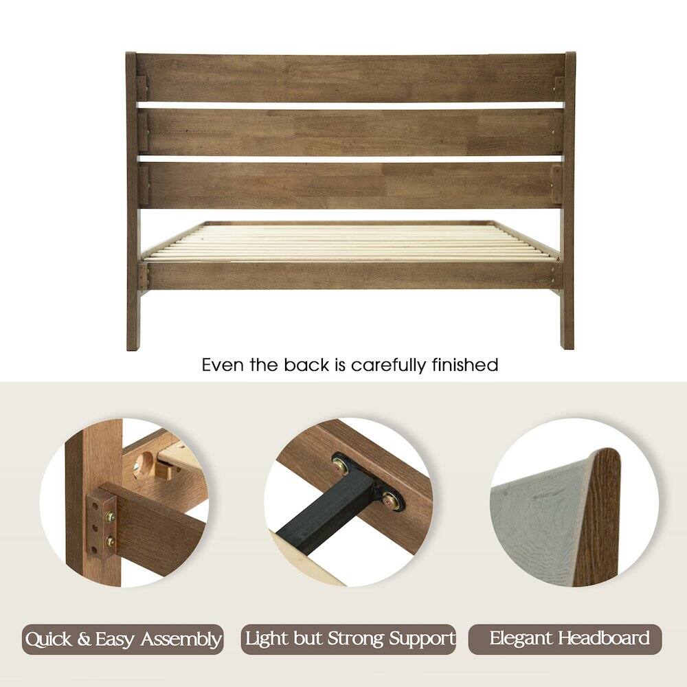 Even the back is carefully finished

Quick & Easy Assembly

Light but Strong Support

Elegant Headboard