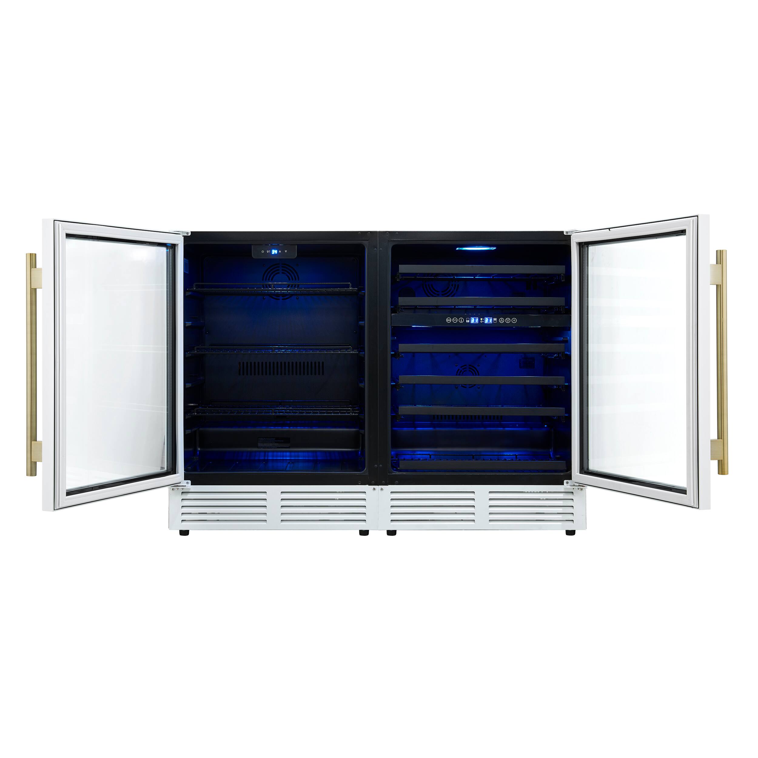 Alt View 1. Forno Appliances - Gemello 52-Bottle Side-by-Side Wine and Beverage Cooler - White.