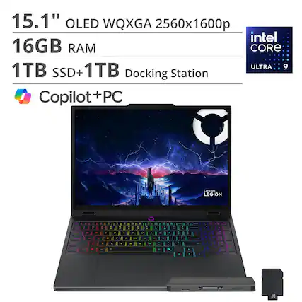 15.1" OLED WQXGA 2560x1600p
16GB RAM
1TB SSD + 1TB Docking Station
Intel Core Ultra 9
Copilot + PC
Lenovo Legion