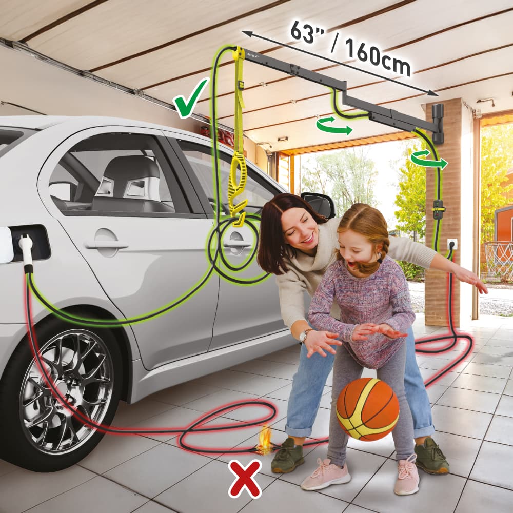 Barkan - 63" EV Charging Cable Wall arm
