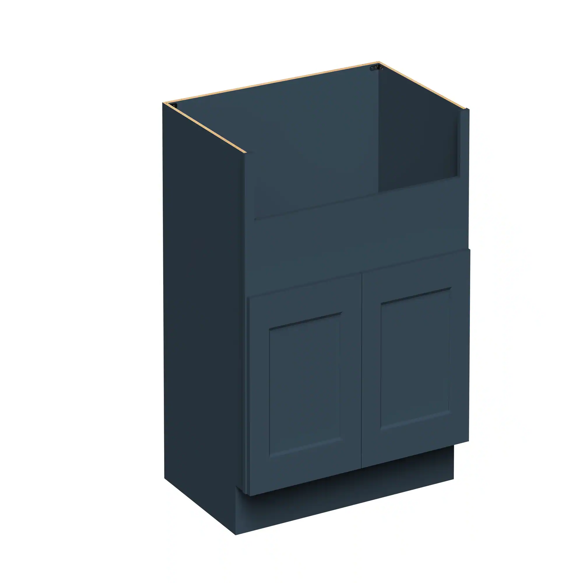 Angle. Boyel Living - 36-in W x 34.5-in H x 24-in D Shaker RTA Kitchen Farmhouse Sink Base Cabinet with Soft-Close - Charcoal Blue.