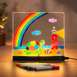Anysun - Rechargeable LED Drawing Board with Type-C Fast Charging – 4 Dynamic Light Effects, On-the-Go Creative Kit - White
