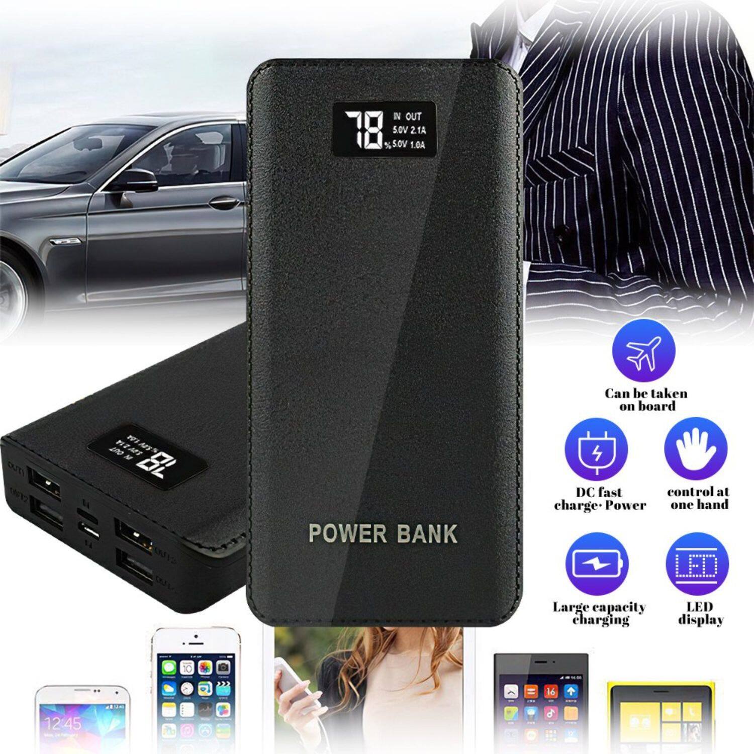 **POWER BANK**

- **IN OUT**
  - 5.0V 2.1A
  - 5.0V 1.0A

- **Features:**
  - Can be taken on board
  - DC fast charge - Power
  - Control at one hand
  - Large capacity charging
  - LED display

- **Specifications:**
  - 12.45 d

- **Additional Information:**
  - 200 n2MS
  - mM
  - OL
  - OI

- **Usage:**
  - Power one hand
  - Large capacity charging
  - LED display

- **Battery Capacity:**
  - 78%