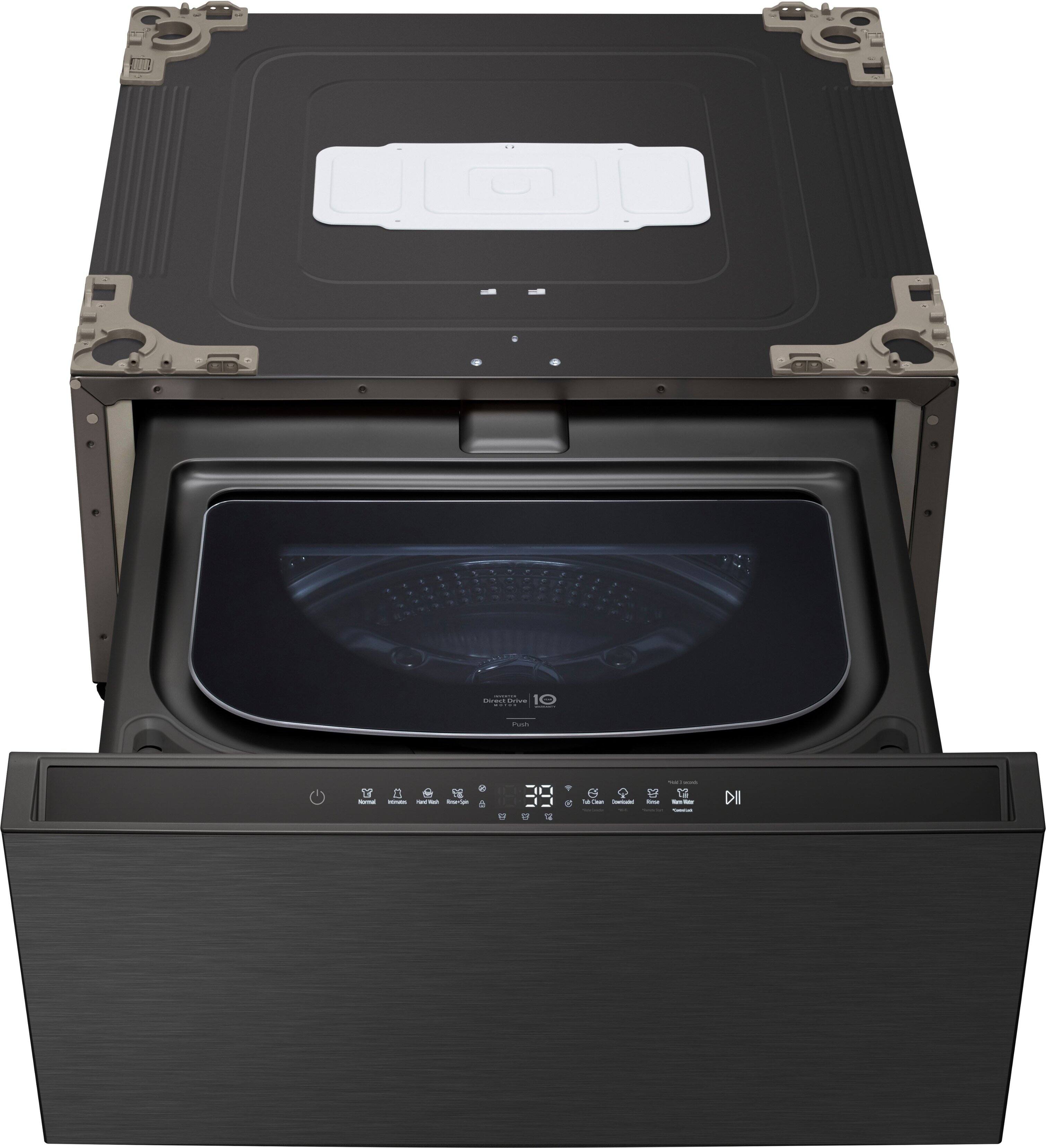 Alt View 3. LG - SIGNATURE SideKick 1.0 Cu Ft Top Load Pedestal Washer with Dual LED Display - Black.