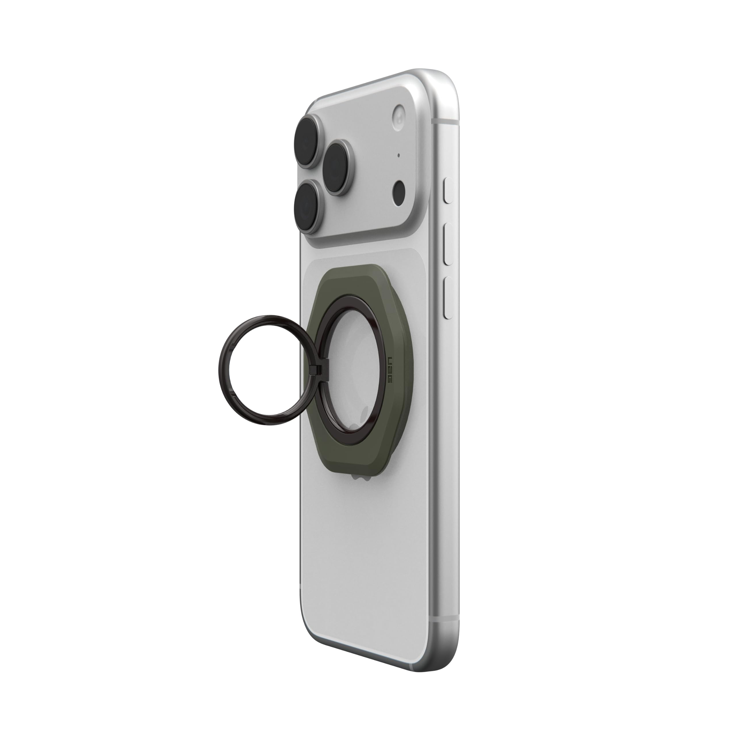 Alt View 4. UAG - Mag Ring Stand LT, Ultra Strong Magnet w/ Multi-Viewing Kickstand, Universal MagSafe Phone Grip & Stand - Olive.