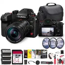 Panasonic - Lumix GH7 Mirrorless Micro Four Thirds Camera w 12-60mm f/2.8-4 Lens Bundle (International Version)
