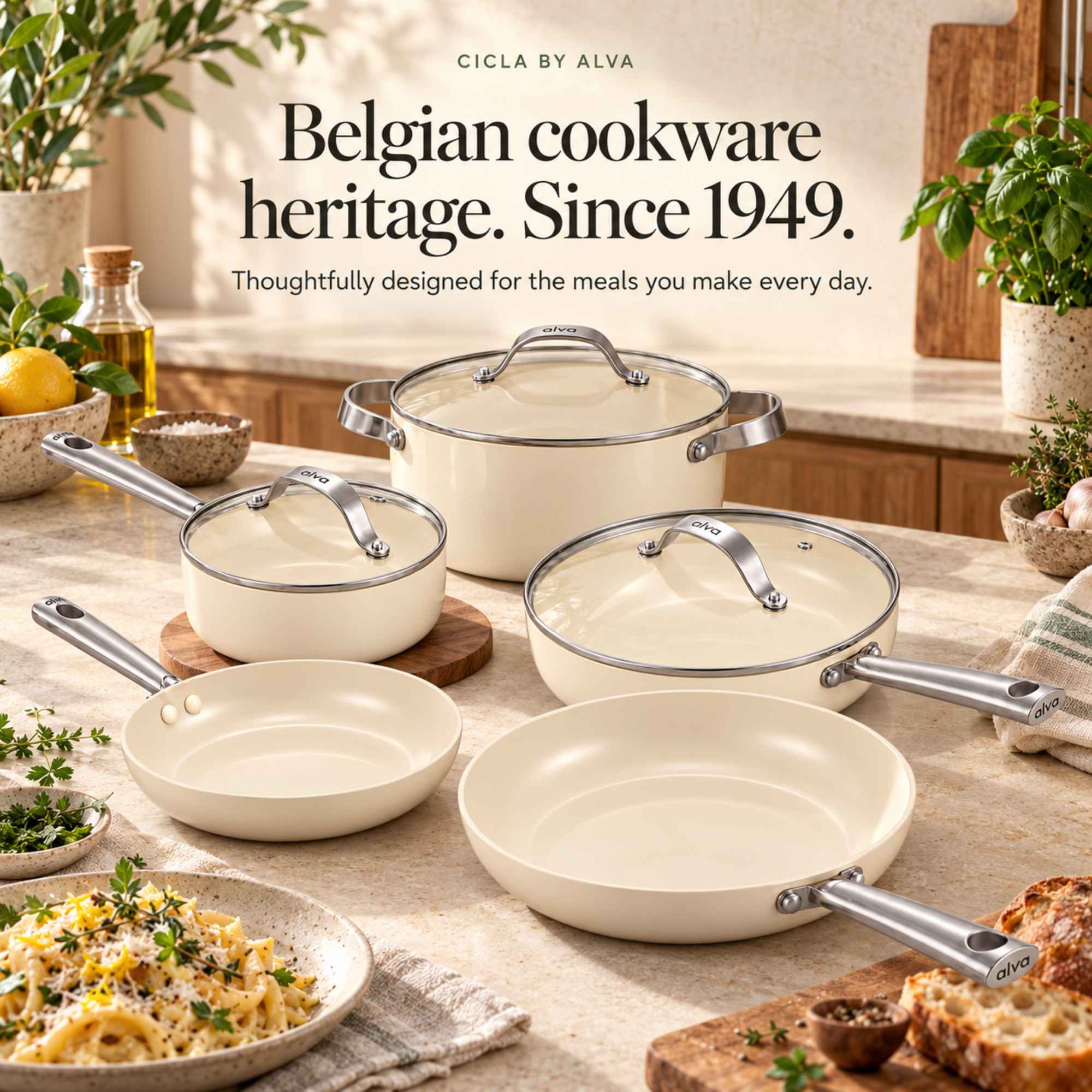 CICLA BY ALVA Belgian cookware heritage. Since 1949. Thoughtfully designed for the meals you make every day.