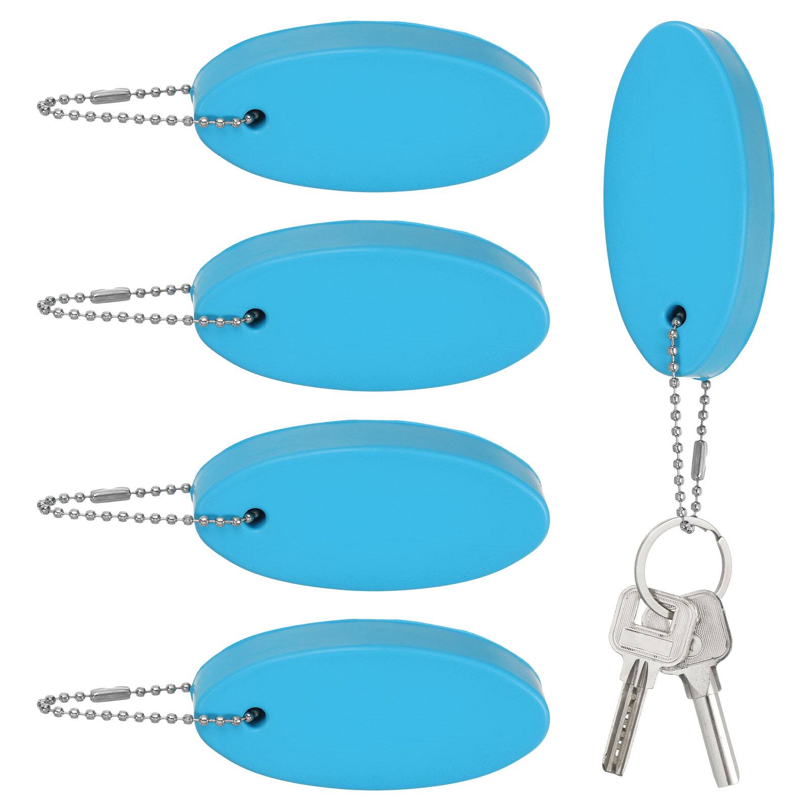 Front. Unique Bargains - Floating Keychain, Bright Color Key Float Keyring Holder Waterproof, 5pcs - Fits Boating/Fishing/Swimming/Water Sports - Sky Blue.