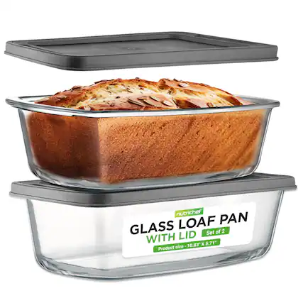 nutrichef GLASS LOAF PAN WITH LID Set of 2
Product size - 10.83" x 5.71"