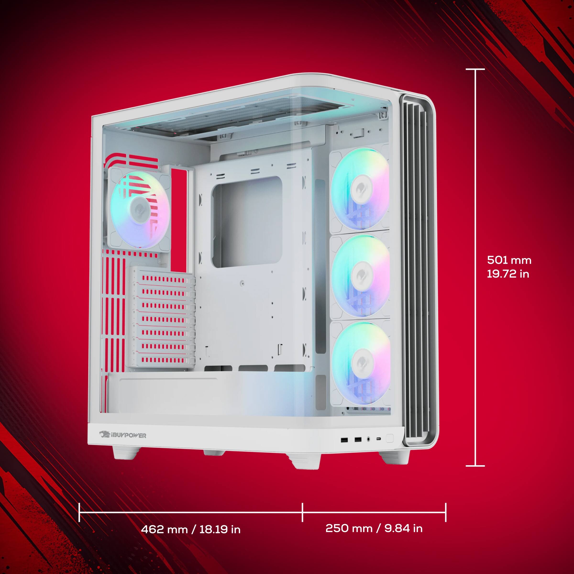 501 mm / 19.72 in  
462 mm / 18.19 in  
250 mm / 9.84 in